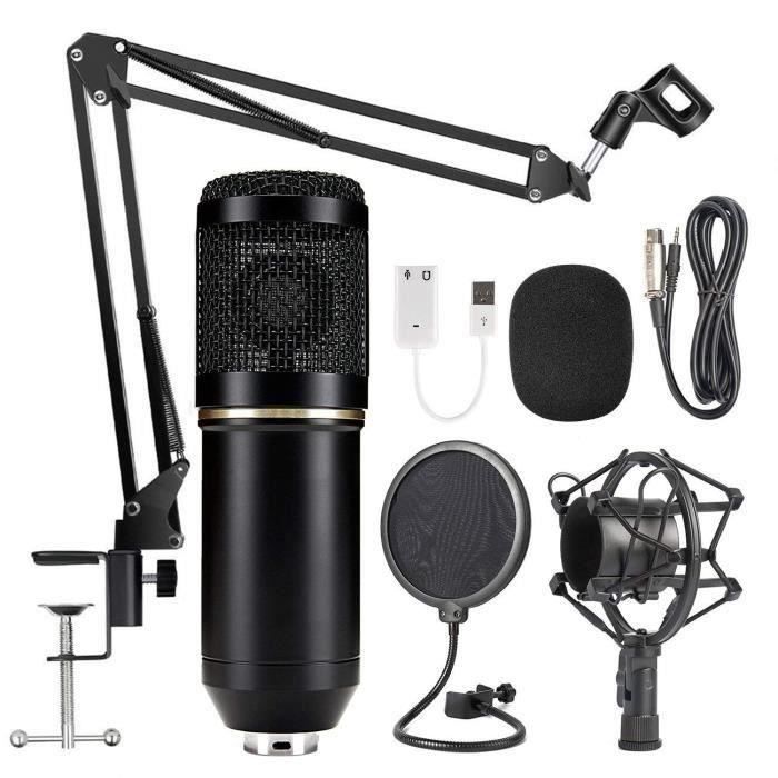BM-800 Microphone à Condensateur Kit, Micro Studio Streaming Professionnel  avec Suspension Bras pour PC,Gamer, Blanc - Cdiscount Informatique