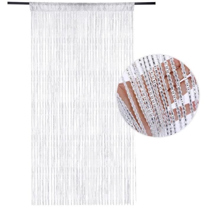 Rideau Fil D'argent Rideau Frange Ficelle Rideaux Occultants Rideaux  Coulissants Rideau De Porte Rideau Fenêtre Rideau Anti M 656 - Cdiscount  Maison