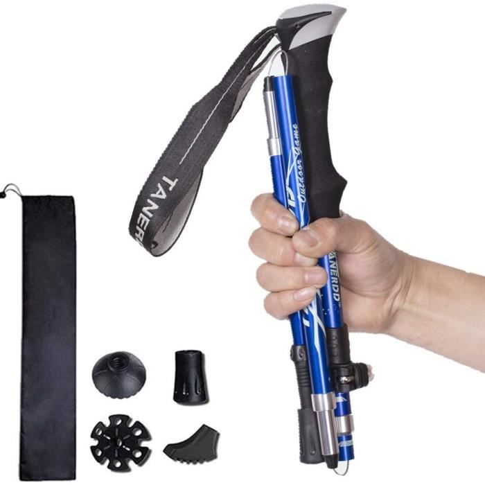 Bâtons Marche Randonnée Montagne Pliable Trekking Téléscopique Aluminium Liege Bâtons Marche Randonnée Montagne Pliable Trekking Téléscopique Aluminium Liege