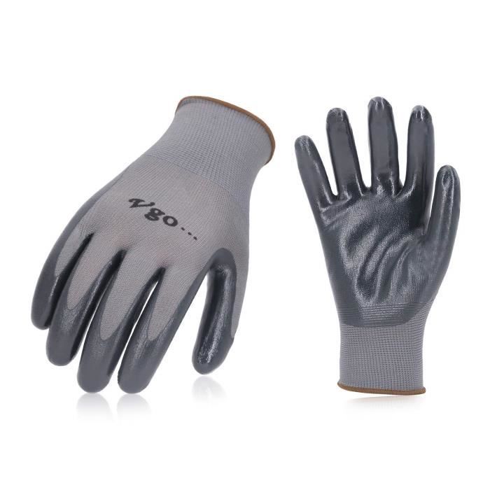 gants de travail de sécurité gants de plongée 10/3/1 paires de gants de jardinage revêtement nitrile antidérapant Vgo.. NT2110 