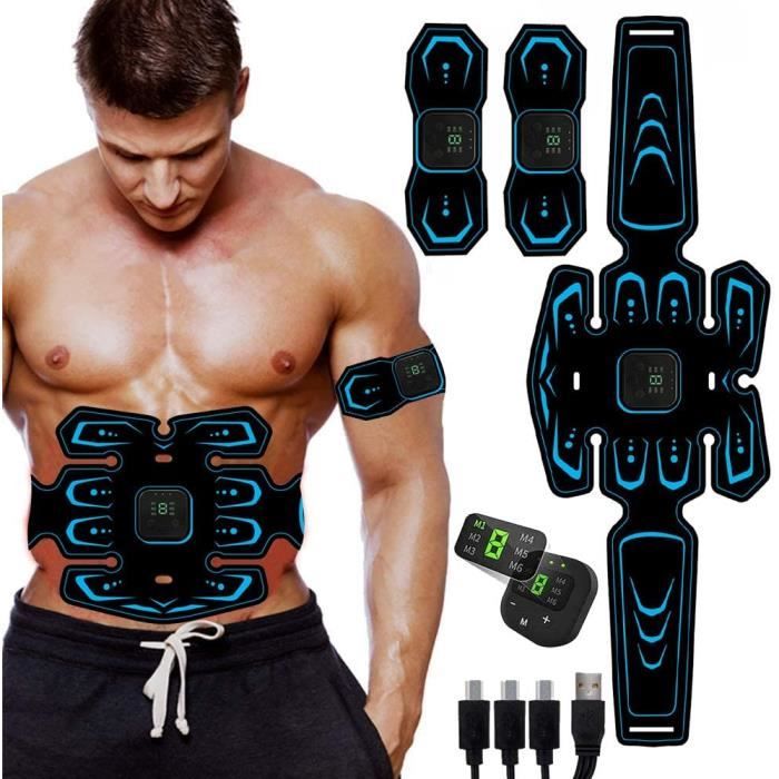 Electrostimulateur Musculaire Ceinture Abdominale EMS – 8 Modes, 18 Intensités, Rechargeable USB – Pour Abdos, Bras, Jambes, Fessier