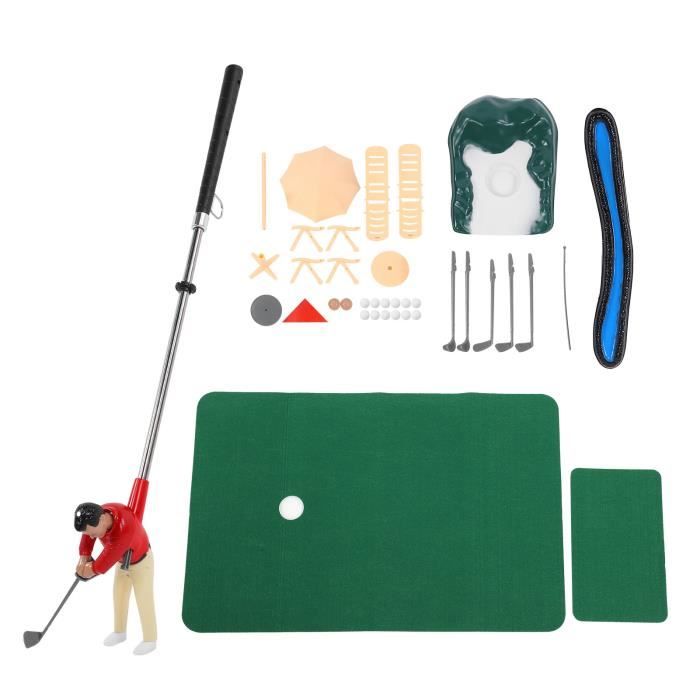 Cikonielf Jouet de jeu de golf Kit de Jeu de Mini Golf Intérieur Jouet de Golf avec Coussin Putter Balle Chaises pour Enfants