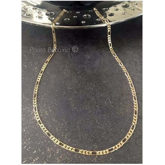 Chaîne De Cheville Argent 925 Plaqué Or Rose - Maille Figaro, Largeur 1.5 Mm - Bijou Qualité Italie - 4