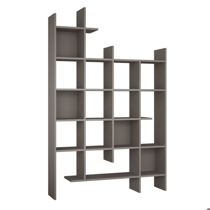 SUBLEEM Étagère MILENA Moka clair Marron Asymétrique Nombreux rangements Mélaminé SUBLEEM Étagère MILENA Moka clair Marron Asymétrique Nombreux rangements Mélaminé