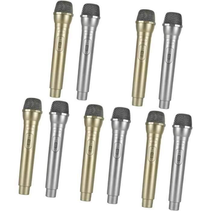 SOPOTUTU Lot De 5 Microphones De Scène Factices – Modèle Réaliste Pour Jeu De Rôle, Anniversaire, Spectacle Enfant – Noir, 16,5 Cm