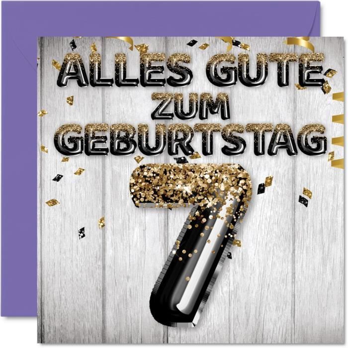 Cartes D'anniversaire 7 Ans Pour Garçons – Gâteau Garçon Ballons