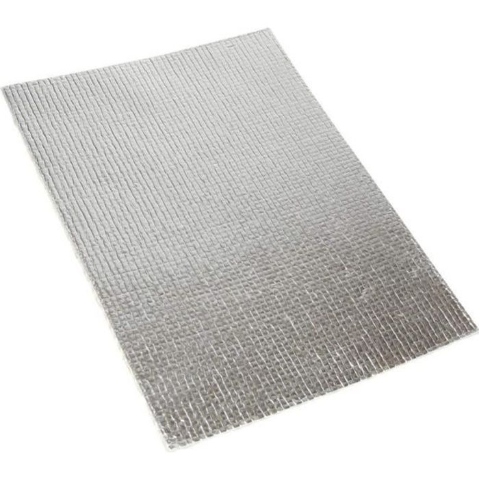 Protection isolante adhésive en tissu de verre et aluminium pare chaleur adhésif (200x250mm)