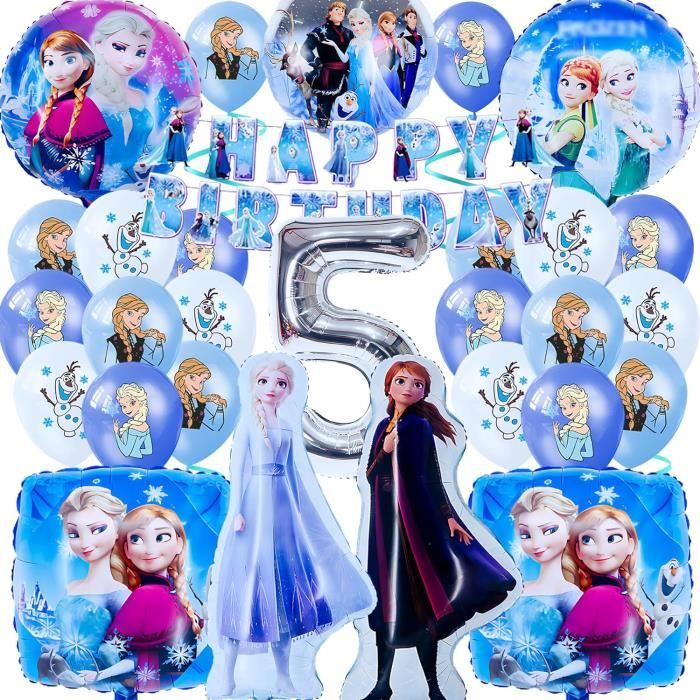 La Reine Des Neiges Décoration Ballons Princesse Anniversaire - Lot 13 Pièces, Ballons Aluminium Helium, Thème Bleu Et Flocons Cadeau Enfant Fête