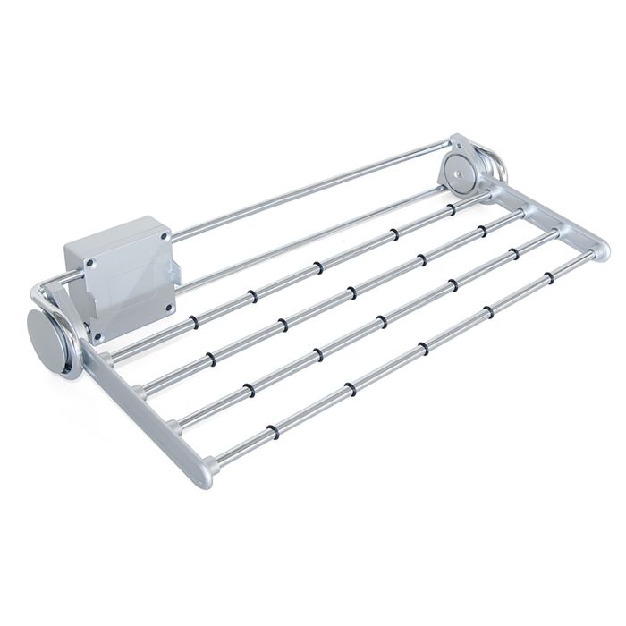 Emuca Porte-pantalons latéral extractible Self Peint en aluminium Acier et Plastique. Emuca Porte-pantalons latéral extractible Self Peint en aluminium Acier et Plastique.