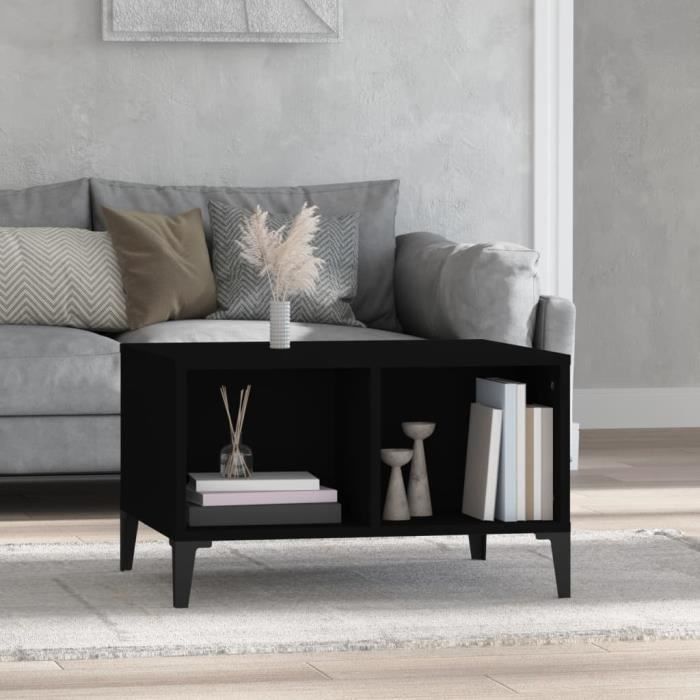 famirosa table basse noir 60x50x36,5 cm bois d'ingénierie-037