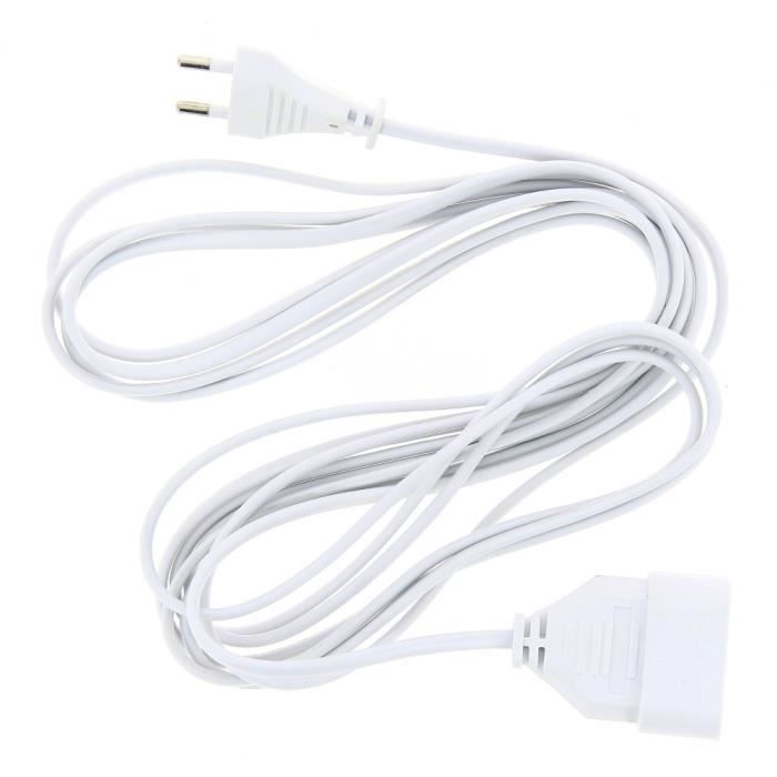 Rallonge électrique 6A - 230V Dimension5M avec protection pour enfant - max 1380W 5 cm Blanc