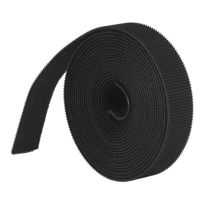 16 Sangles Crochet Et Boucle Velcro 30cm X 2,5cm Noires - Organisation Câbles Et Fils