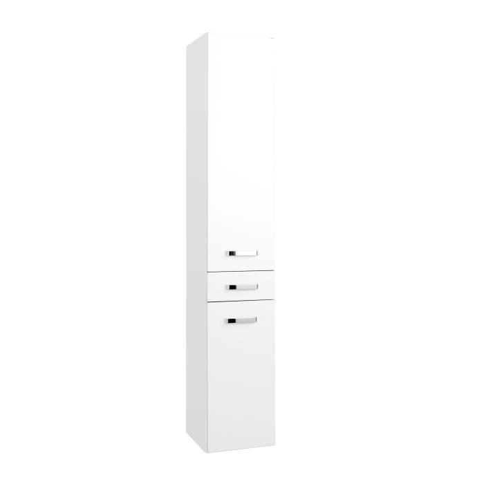 colonne de salle de bains held - bobbi - blanc brillant - 30 cm - porte(s) et tiroir(s) - contemporain