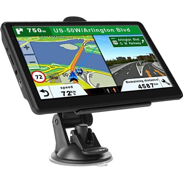 GPS Voiture écran 7 Pouces Avec Cartes Europe 2025 - Navigation Pour Camion, Camping-car, Alertes Radars, Mises à Jour Gratuites à Vie