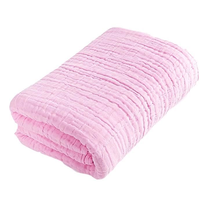 Serviette Et Sortie De Bain Bebe Drap Enfant Couverture En Mousseline Mouchoir Allaitement 100 Coton 105 105cm Rose Pookso1 Cdiscount Maison