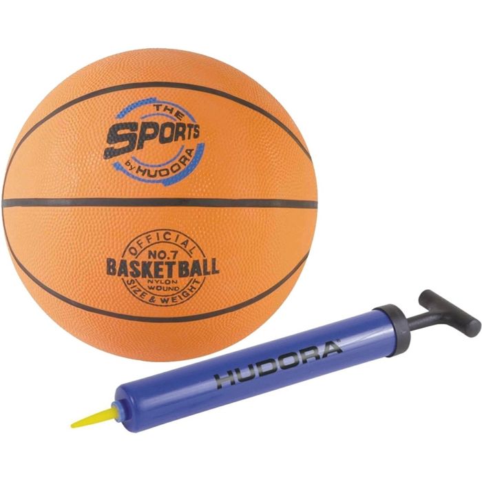 Hudora Slam It – Set Basket Complet Avec Panier, Ballon Taille 7 Et Pompe – Pour Intérieur Et Extérieur