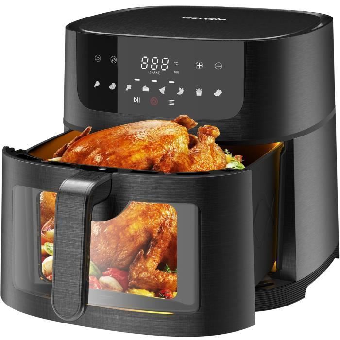 Iceagle Friteuse Sans Huile Air Fryer 9L XXL - 1800W Airfryer Friteuse à Air Chaud - Fenêtre 8 Programmes Shake-Mode Recettes - Iceagle