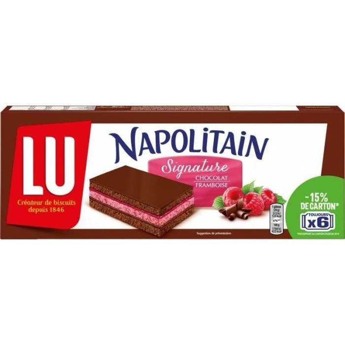 LU - LOT DE 3 - LU - Napolitain Signature Gâteaux Chocolat Framboise -