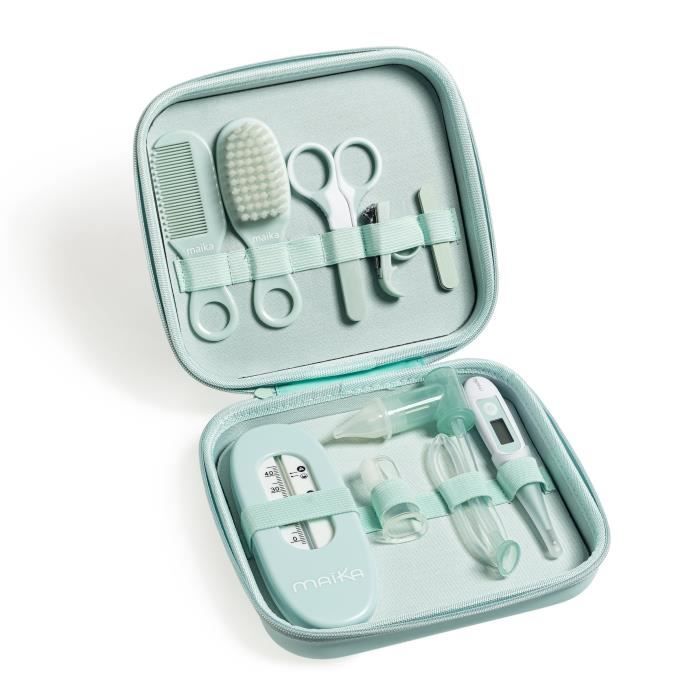 Trousse De Soin Bébé Jané - 10 Accessoires De Toilette Avec Peigne, Brosse, Ciseaux Et Thermomètre