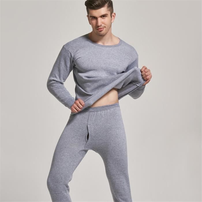 Ensemble de sous-Vêtements Thermiques pour Homme Maillot de Corps Thermique  Caleçon Long Thermique Gris clair - Cdiscount Prêt-à-Porter