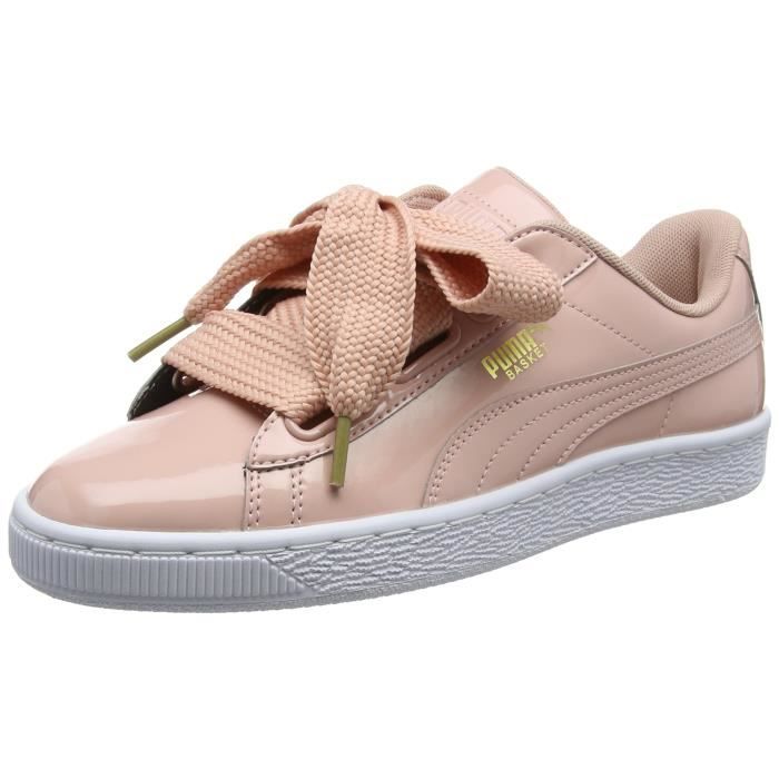 puma basket heart peach beige