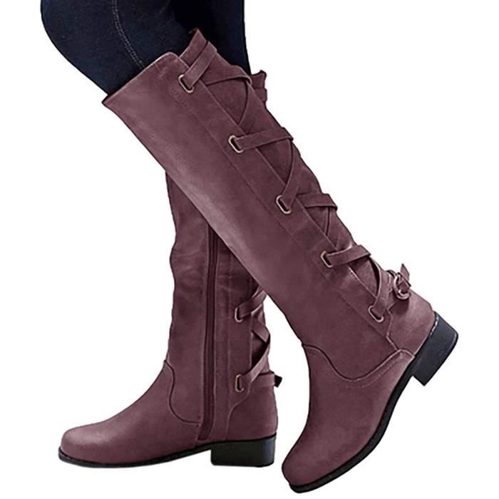 bottes vintage zippées à lacets