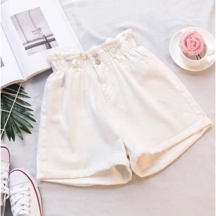 Short J.Crew Femme - Blanc - Taille S - Cordon élastiqué - Confort été