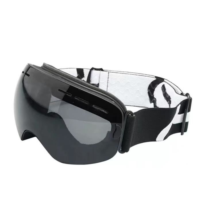 Lunettes/Masque De Sport Polyvalent - Pour Moto (Motocross), Ski, Snowboard - Anti-UV, Anti-Brouillard, Lentille Interchangeable - Noir/Blanc
