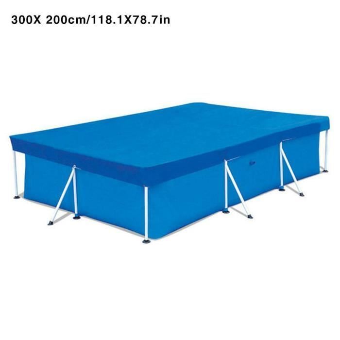 Bâche de protection pour piscine - OOBEST - Rectangulaire 300X200CM - Résistant aux UV - Couleur Bleu