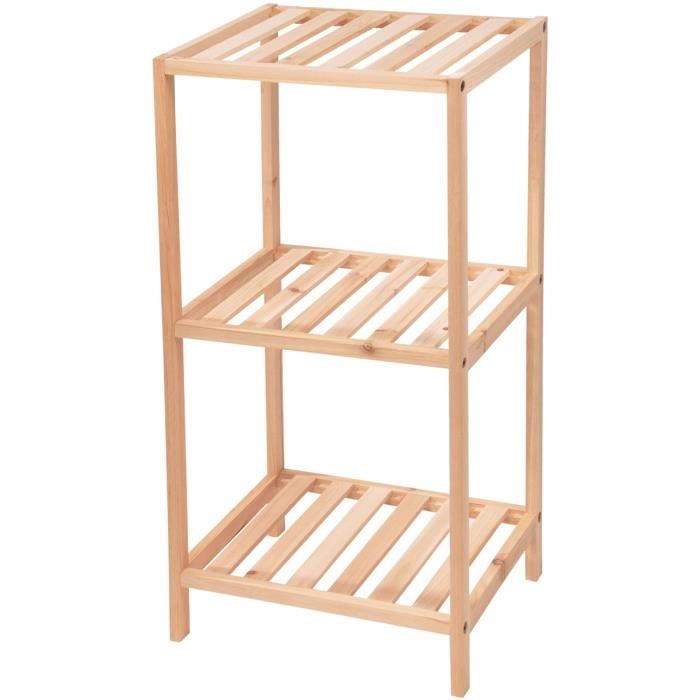 BAM BOO BOX Meuble Rangement Chaussures Bambou 3 Niveaux - Étagère Chaussures 68x28x46 Cm
