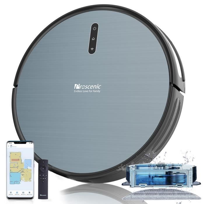 Aspirateur Robot Laveur de Sol Sucer Essuyer Robot aspirateur Slim-Autonome Super Fin Silencieux /à Aspiration Puissance,pour des Poils danimaux Sols Durs,Bleu Tapis