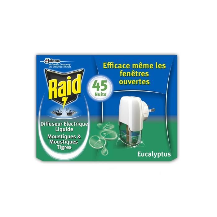 LOT DE 5 - Raid Diffuseur Electrique Liquide anti-moustiques et moustiques tigres 45 Nuits