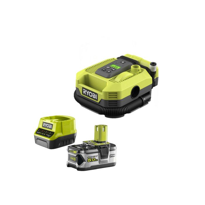 Pack RYOBI gonfleur compresseur 18V R18MI 0 1 batterie 5.0Ah 1 chargeur rapide RC18120 150 - vue 7