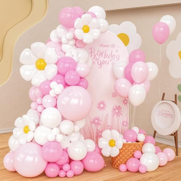 Kit Décoration Anniversaire 1 An Garçon - Ballons Ours, Cœur, Marguerite, Tons Café/or