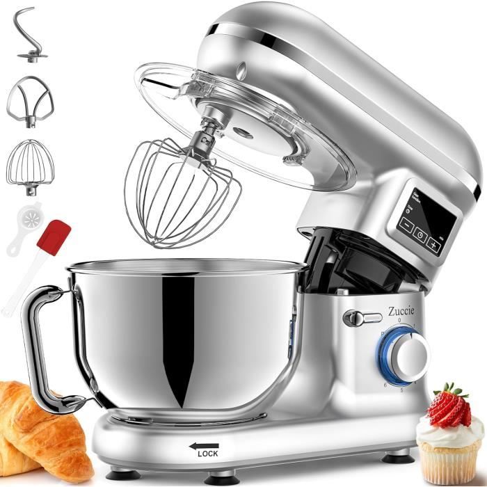Robot Pâtissier Briebe KM1164 – Bol Inox 5L, 1800W, 6 Vitesses + écran Tactile LED – Neuf
