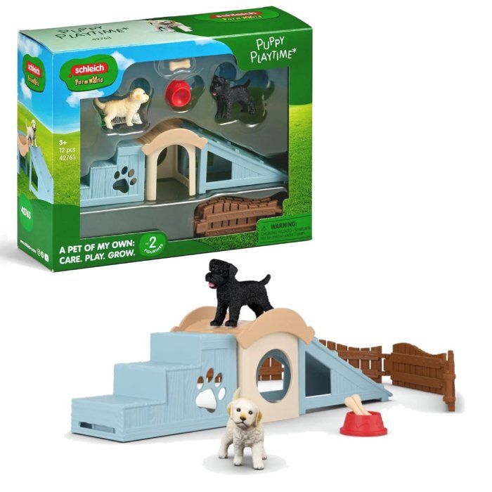 Figurine Aventure amusante pour les chiots Schleich 42763 Farm World