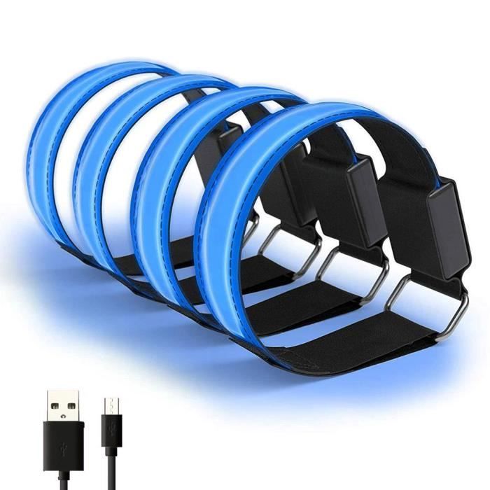 Lot 2 Réflecteurs LED Clignotants Rechargeables USB – 5 Couleurs, Sécurité Pour Sac, Rando Ou Jogging