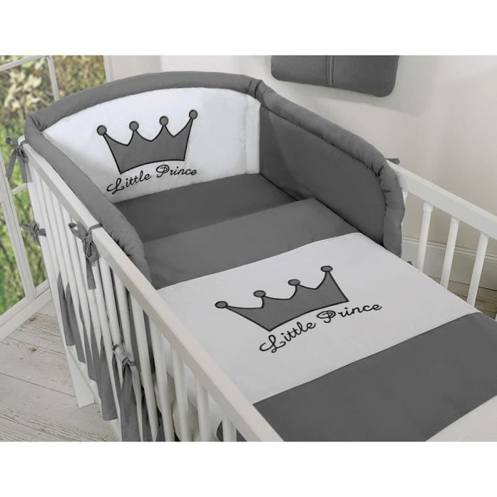 Housses De Couette Et D Oreiller Pour Lit Bebe 1x60 Prince Gris Anthracite Cdiscount Puericulture Eveil Bebe