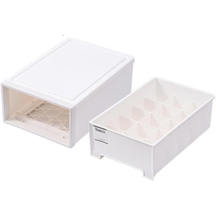 DIMJ Lot De 4 Organiseurs De Tiroir En Tissu Beige Pour