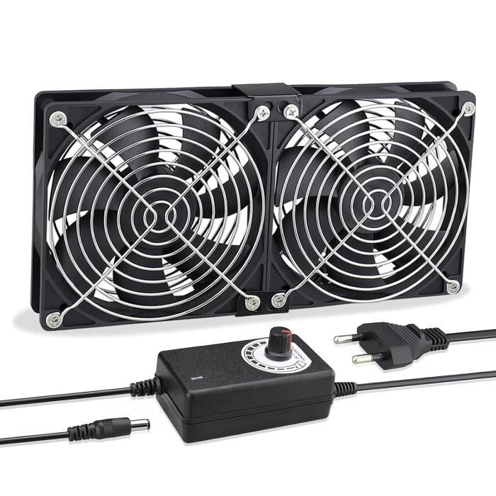 Ventilateur PC 120mm 220V - Ventilateur Boîtier Silencieux à Vitesse Réglable - Pour Ordinateur, TV, Radio
