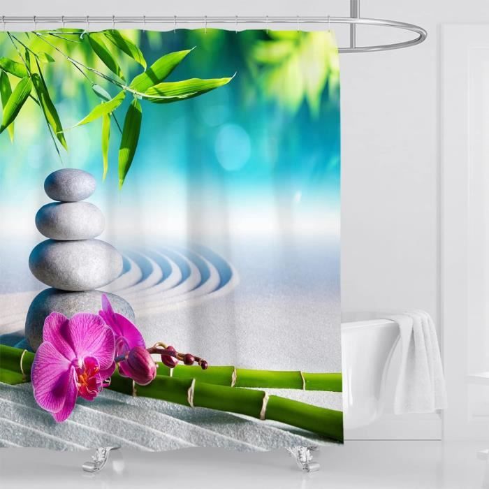 Rideau De Douche Anti-moisissure – Motif Fleurs De Cerisier 3D – 120x200 Cm – Polyester Imperméable