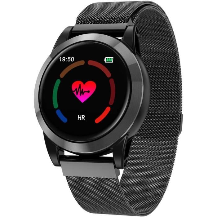 Montre Connectée Gris Argent pour Femmes Hommes Enfants IP68 Étanche Montre Connectée avec Cardio Podomètre Alarme de Sommeil Notifications Montre Intelligente de Sport
