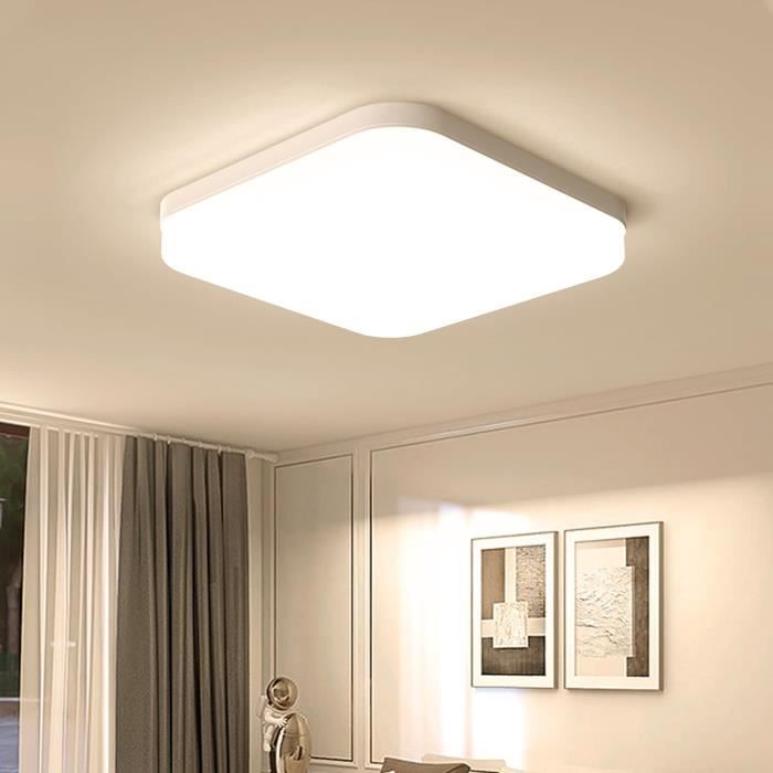 Plafonnier LED Carré 36W Plafonnier Lampe Blanc Chaud 3000K Lampes de