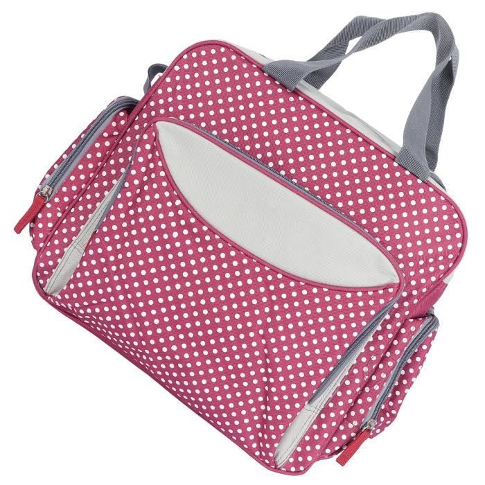 Grand Sac à Langer Imperméable Bandoulière - 33x28x13 Cm, 11 Poches - Pour Bébé, Parents, Voyage