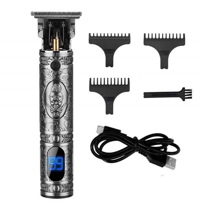 Tondeuse Cheveux Hommes Sans Fil VGR - Avec 3 Peignes de Guidage - Rechargeable (argenté)