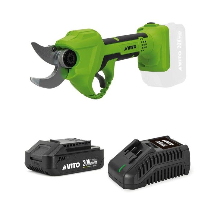Dong Cheng Sécateur Sans Fil 20V - Coupe Jusqu'à 35mm, 4 Niveaux, 2 Batteries 2Ah, Moteur Brushless