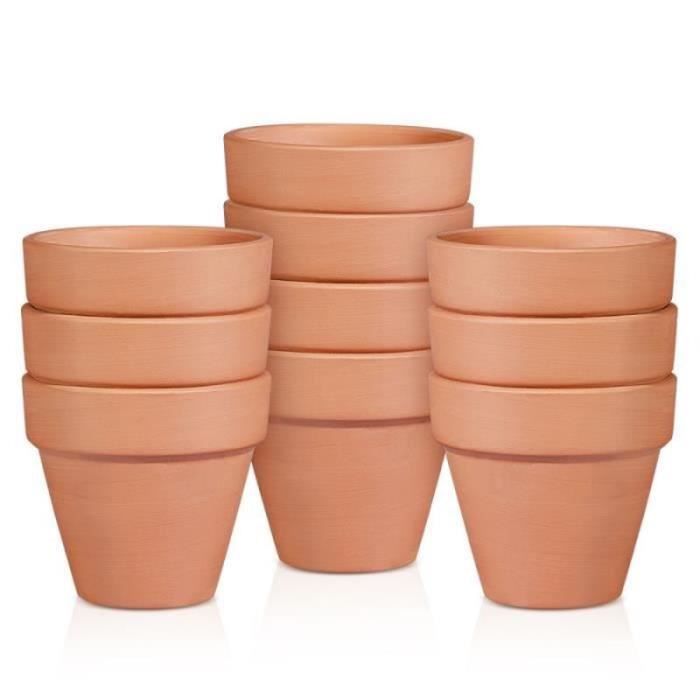 Lot De Pots De Fleurs Déco - Terre Cuite Et Bois Naturel - Thème Cactus - Pour Terrasse - Occasion