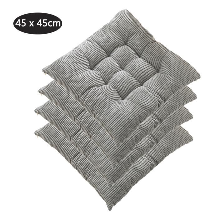 NCTNCX Lot de 4 coussins de chaise - 36 x 36 cm - Avec cordon