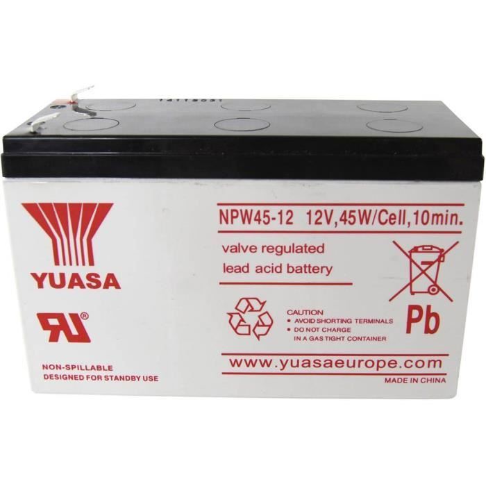 Batterie au plomb 12 V 8.5 Ah Yuasa NPW45-12 plomb (AGM) (l x h x p) 151 x 97.5 x 65 mm connecteur plat 6,35 mm auto-décharge réduit