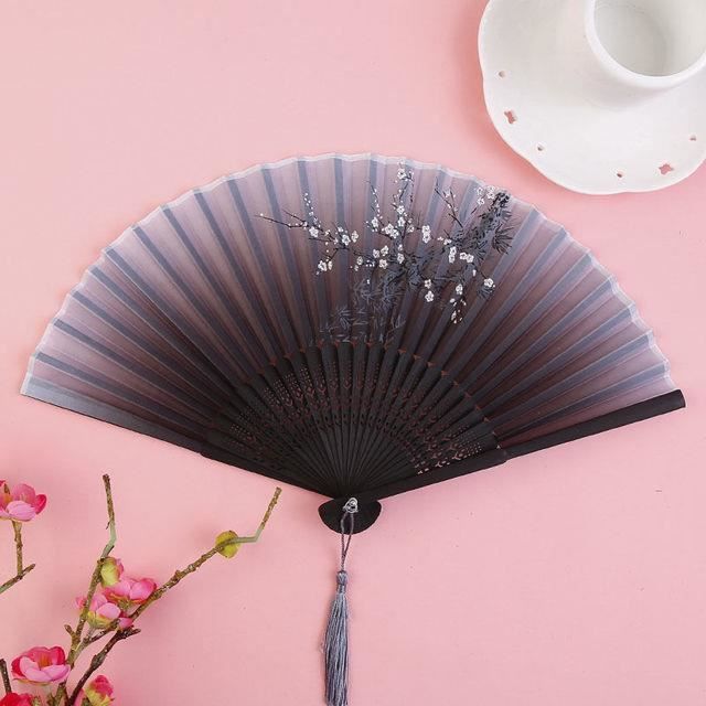 Éventail Chinois Bambou Soie - 35cm - Tai Chi Danse - Dragon - Boîte Cadeau